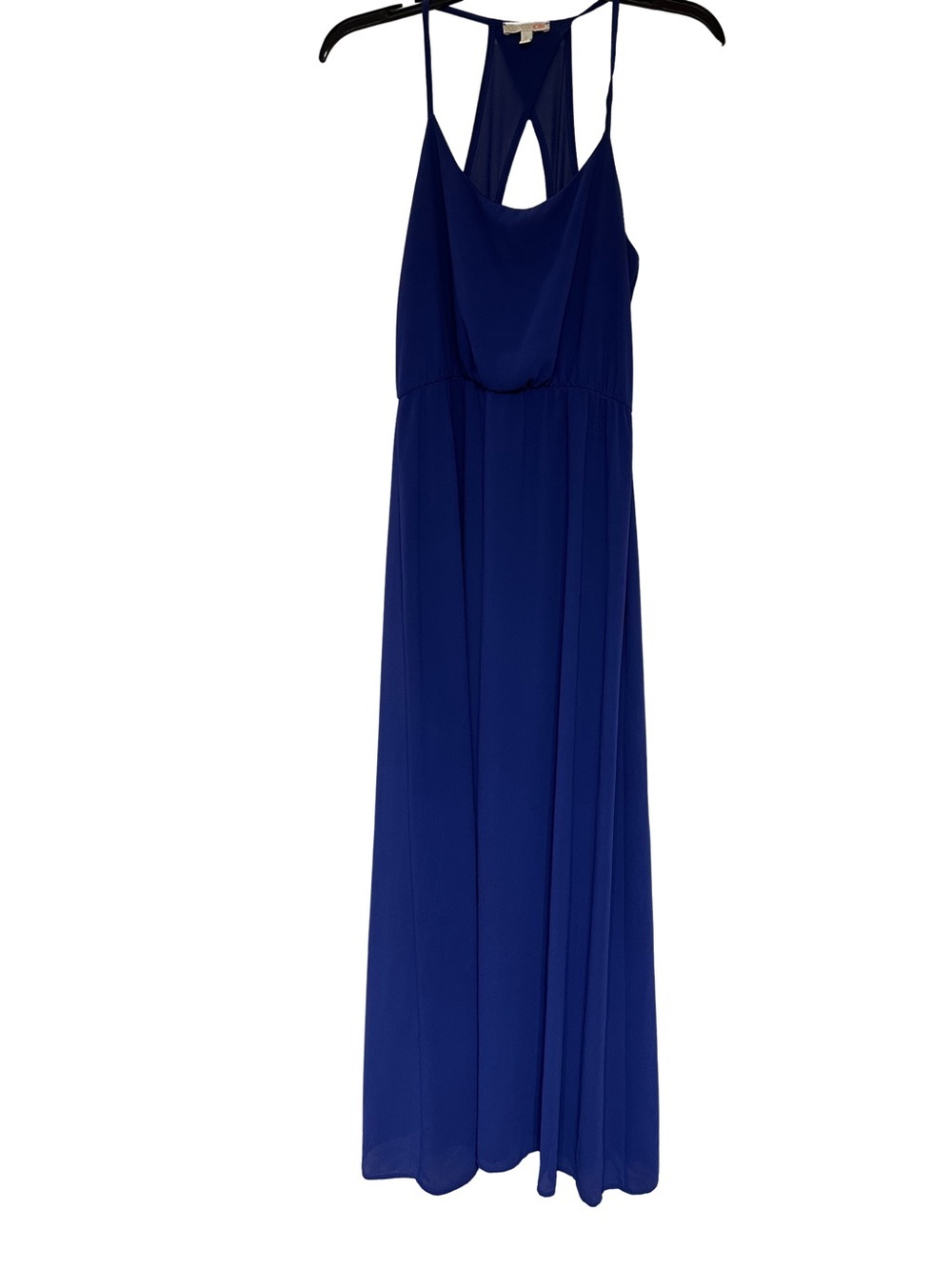 GB Gianni Bini Maxi Dress Womens S Deep Purple Cutout Back Racerback Flowy